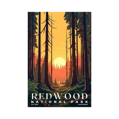 Redwood National and State Parks Poster, Travel Art, Office Poster, Home Decor | S3 - image1